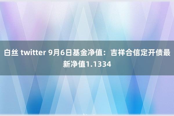 白丝 twitter 9月6日基金净值：吉祥合信定开债最新净值1.1334