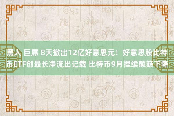 黑人 巨屌 8天撤出12亿好意思元!好意思股比特币ETF创最长净流出记载 比特币9月捏续颠簸下降