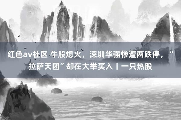 红色av社区 牛股熄火,深圳华强惨遭两跌停,“拉萨天团”却在大举买入丨一只热股