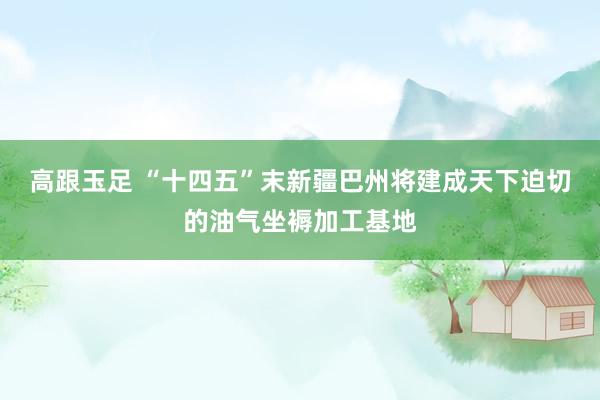 高跟玉足 “十四五”末新疆巴州将建成天下迫切的油气坐褥加工基地