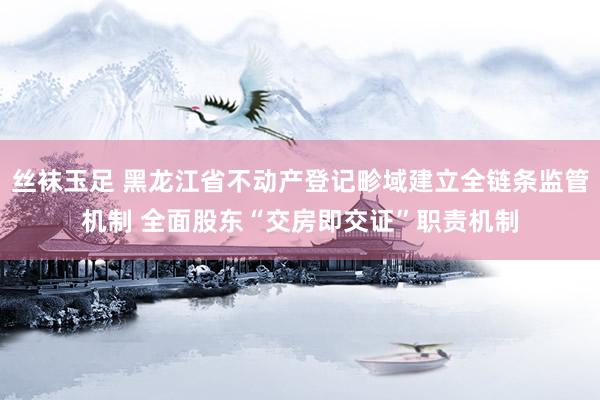 丝袜玉足 黑龙江省不动产登记畛域建立全链条监管机制 全面股东“交房即交证”职责机制