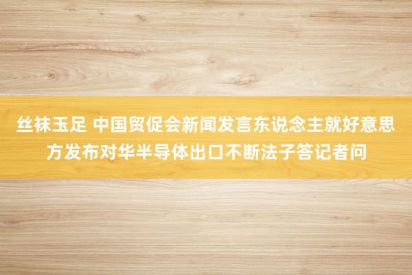 丝袜玉足 中国贸促会新闻发言东说念主就好意思方发布对华半导体出口不断法子答记者问