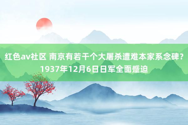 红色av社区 南京有若干个大屠杀遭难本家系念碑？1937年12月6日日军全面蹙迫