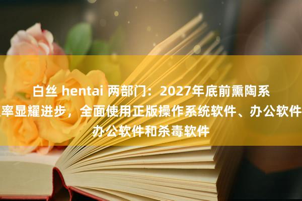 白丝 hentai 两部门：2027年底前熏陶系统软件正版率显耀进步，全面使用正版操作系统软件、办公软件和杀毒软件