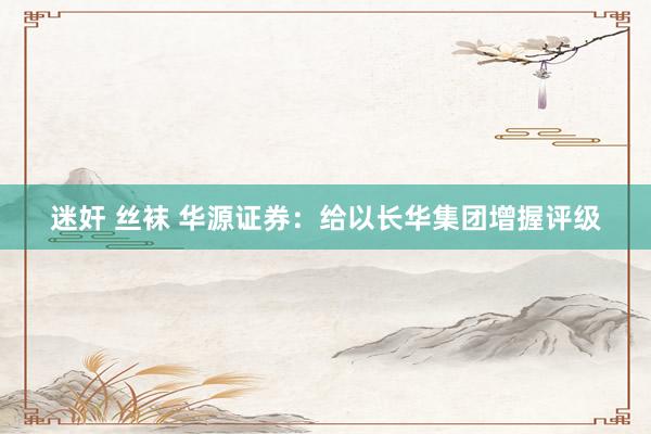 迷奸 丝袜 华源证券：给以长华集团增握评级