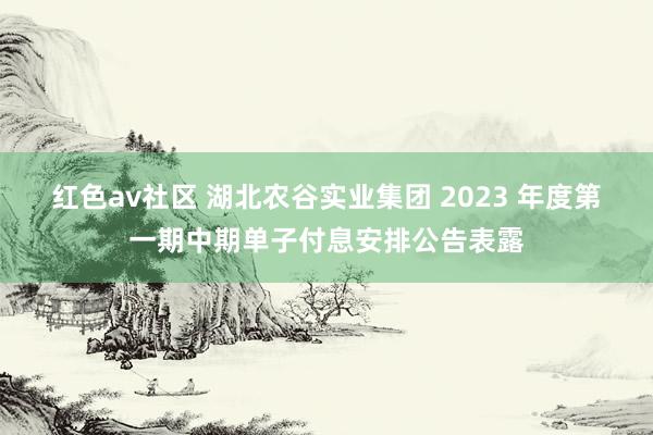 红色av社区 湖北农谷实业集团 2023 年度第一期中期单子付息安排公告表露