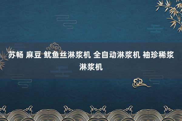 苏畅 麻豆 鱿鱼丝淋浆机 全自动淋浆机 袖珍稀浆淋浆机