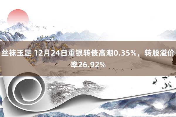 丝袜玉足 12月24日重银转债高潮0.35%，转股溢价率26.92%