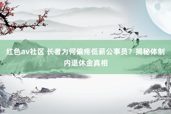 红色av社区 长者为何偏疼低薪公事员？揭秘体制内退休金真相