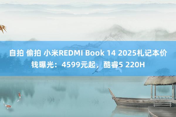 自拍 偷拍 小米REDMI Book 14 2025札记本价钱曝光：4599元起，酷睿5 220H