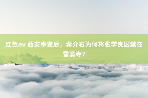红色av 西安事变后，蒋介石为何将张学良囚禁在雪窦寺？