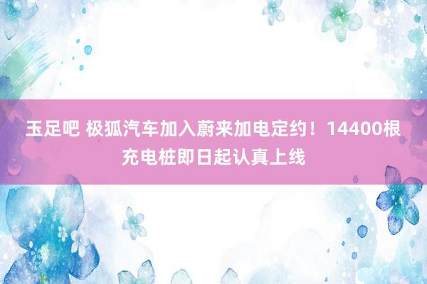 玉足吧 极狐汽车加入蔚来加电定约！14400根充电桩即日起认真上线