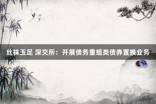 丝袜玉足 深交所：开展债务重组类债券置换业务