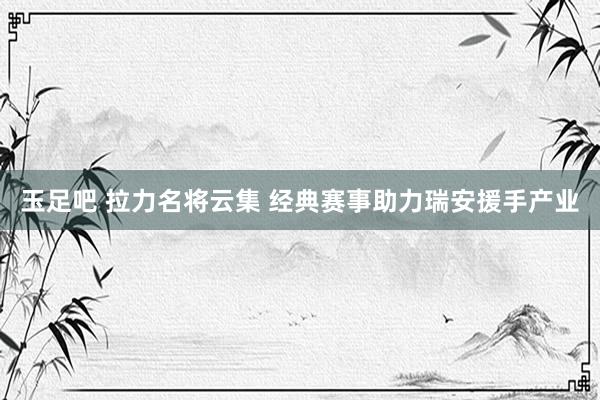 玉足吧 拉力名将云集 经典赛事助力瑞安援手产业