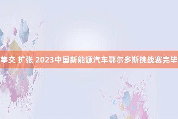拳交 扩张 2023中国新能源汽车鄂尔多斯挑战赛完毕