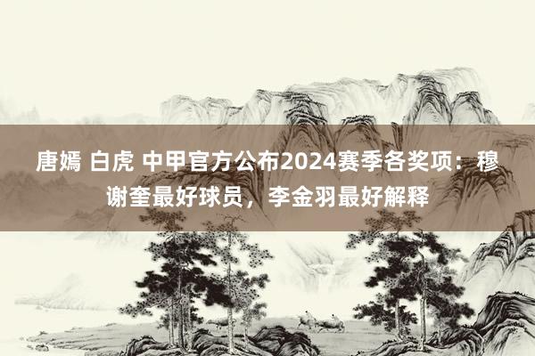 唐嫣 白虎 中甲官方公布2024赛季各奖项：穆谢奎最好球员，李金羽最好解释