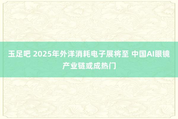 玉足吧 2025年外洋消耗电子展将至 中国AI眼镜产业链或成热门