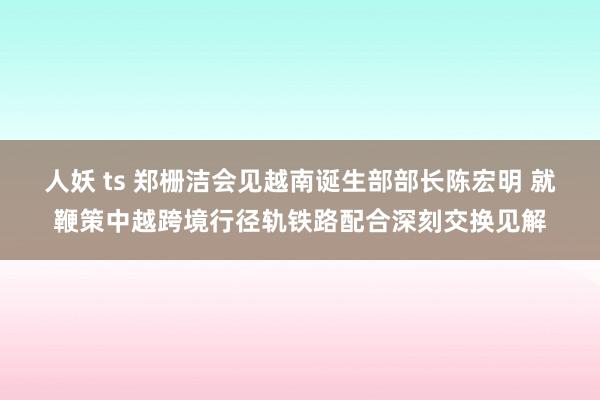 人妖 ts 郑栅洁会见越南诞生部部长陈宏明 就鞭策中越跨境行径轨铁路配合深刻交换见解
