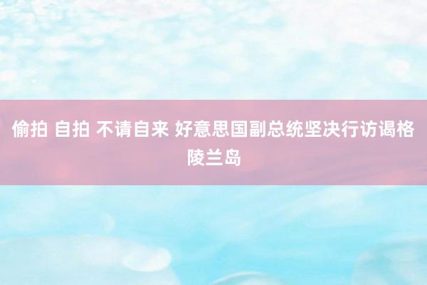 偷拍 自拍 不请自来 好意思国副总统坚决行访谒格陵兰岛