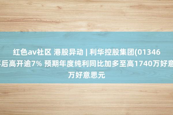红色av社区 港股异动 | 利华控股集团(01346)盈喜后高开逾7% 预期年度纯利同比加多至高1740万好意思元