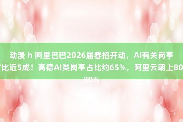 动漫 h 阿里巴巴2026届春招开动，AI有关岗亭占比近5成！高德AI类岗亭占比约65%，阿里云朝上80%
