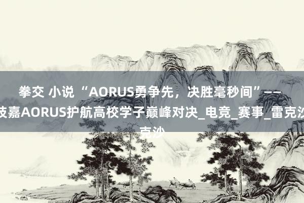 拳交 小说 “AORUS勇争先，决胜毫秒间”—— 技嘉AORUS护航高校学子巅峰对决_电竞_赛事_雷克沙