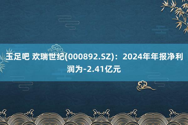 玉足吧 欢瑞世纪(000892.SZ)：2024年年报净利润为-2.41亿元