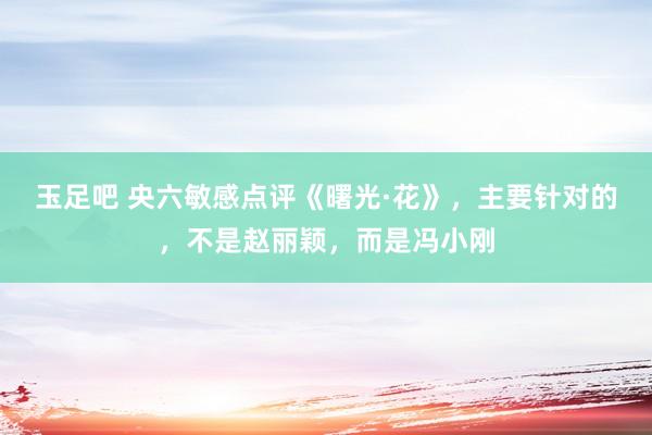 玉足吧 央六敏感点评《曙光·花》，主要针对的，不是赵丽颖，而是冯小刚