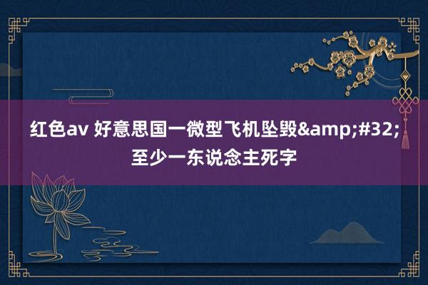 红色av 好意思国一微型飞机坠毁&#32;至少一东说念主死字