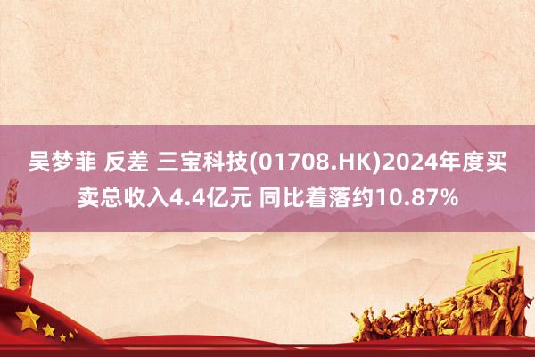 吴梦菲 反差 三宝科技(01708.HK)2024年度买卖总收入4.4亿元 同比着落约10.87%