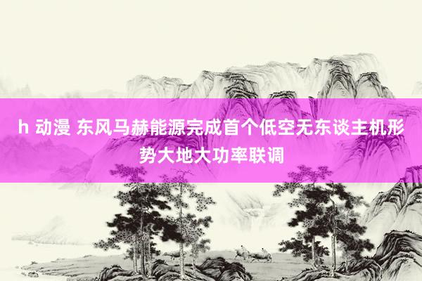 h 动漫 东风马赫能源完成首个低空无东谈主机形势大地大功率联调