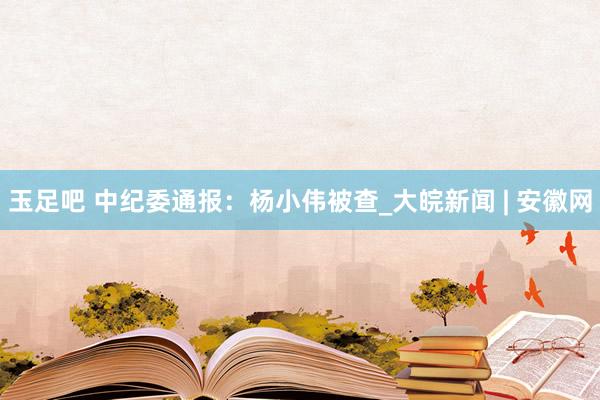 玉足吧 中纪委通报：杨小伟被查_大皖新闻 | 安徽网