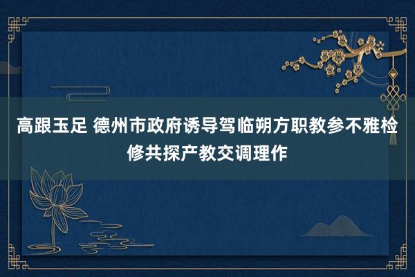 高跟玉足 德州市政府诱导驾临朔方职教参不雅检修共探产教交调理作
