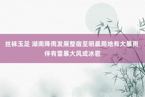 丝袜玉足 湖南降雨发展整宿至明晨局地有大暴雨 伴有雷暴大风或冰雹