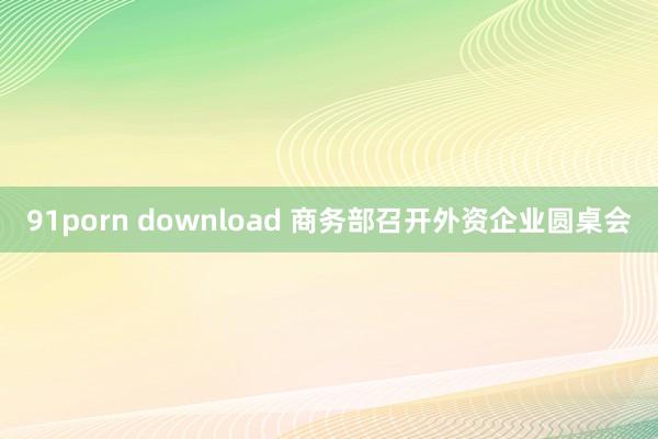 91porn download 商务部召开外资企业圆桌会