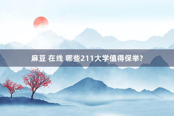 麻豆 在线 哪些211大学值得保举?